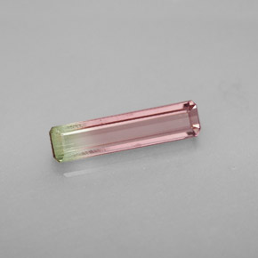 Turmalina multicolorido natural 1,60ct, corte esmeralda, VS
