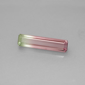 Turmalina multicolorido natural 1,60ct, corte esmeralda, VS