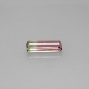 Turmalina multicolorido natural 0,96ct, corte esmeralda, VS