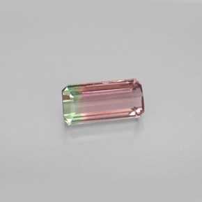 Turmalina multicolorido natural 1,23ct, corte esmeralda, VVS-VS