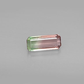 Turmalina multicolorido natural 0,98ct, corte esmeralda, VVS-VS