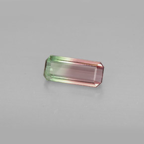 Turmalina multicolorido natural 0,98ct, corte esmeralda, VVS-VS