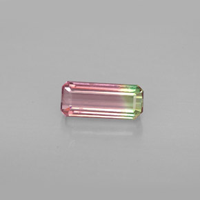 Turmalina multicolorido natural 1,03ct, corte esmeralda, VVS-VS