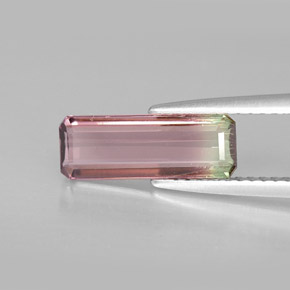 Turmalina multicolorido natural 1,69ct, corte esmeralda, VVS-VS