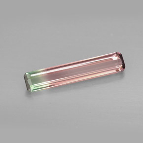 Turmalina multicolorido natural 1,19ct, corte esmeralda, VVS-VS