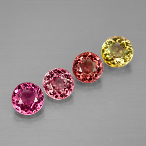 Pedras preciosas de turmalina multicolorido natural de  ct, corte redondo, VVS