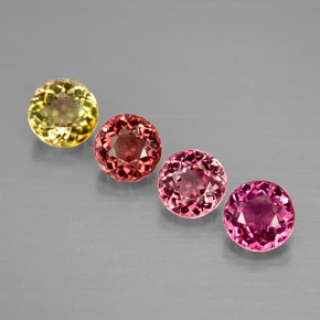 Pedras preciosas de turmalina multicolorido natural de  ct, corte redondo, VVS
