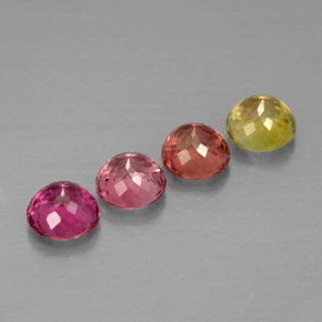 Pedras preciosas de turmalina multicolorido natural de  ct, corte redondo, VVS