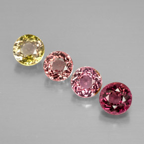 Pedras preciosas de turmalina multicolorido natural de  ct, corte redondo, VVS