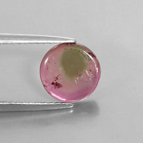 Turmalina bicolor natural 1,55ct, forma extravagante, transparente