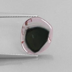 Turmalina bicolor natural 3,22ct, forma extravagante, transparente