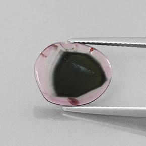 Turmalina bicolor natural 3,22ct, forma extravagante, transparente