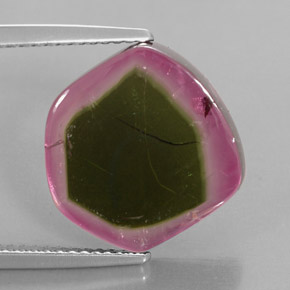 Turmalina multicolorido natural 8,46ct, transparente, transparente/translúcido