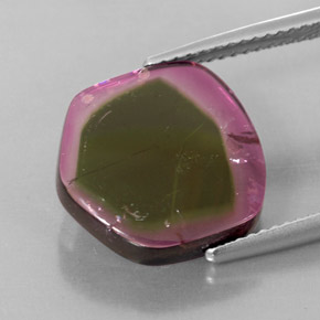 Turmalina multicolorido natural 8,46ct, transparente, transparente/translúcido