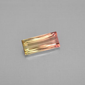 Turmalina multicolorido natural 1,02ct, baguete, VVS