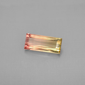 Turmalina multicolorido natural 1,02ct, baguete, VVS
