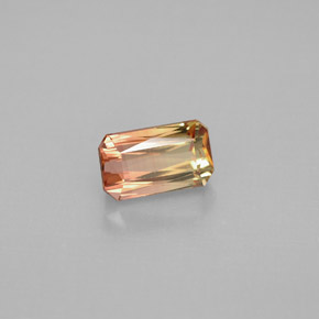 Turmalina bicolor natural 1,17ct, corte esmeralda, VVS