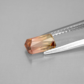 Turmalina bicolor natural 1,17ct, corte esmeralda, VVS