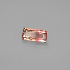 Turmalina bicolor natural 0,79ct, baguete, VVS