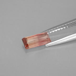 Turmalina bicolor natural 0,79ct, baguete, VVS
