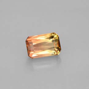 Turmalina multicolorido natural 1,59ct, corte esmeralda, VS