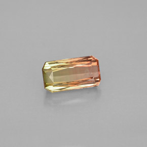 Turmalina bicolor natural 1,05ct, corte esmeralda, VVS
