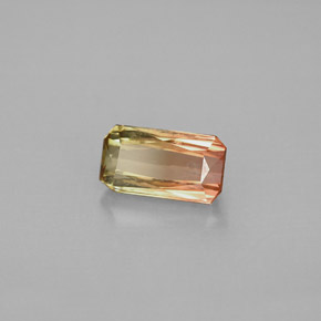 Turmalina bicolor natural 1,05ct, corte esmeralda, VVS