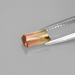 Turmalina bicolor natural 1,05ct, corte esmeralda, VVS