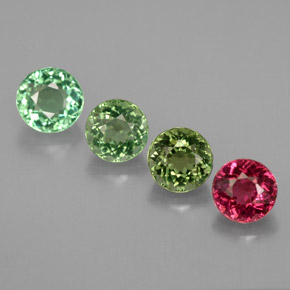 Pedras preciosas de turmalina multicolorido natural de  ct, corte redondo, IF