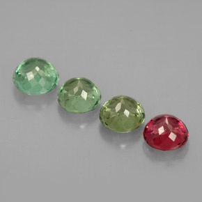 Pedras preciosas de turmalina multicolorido natural de  ct, corte redondo, IF