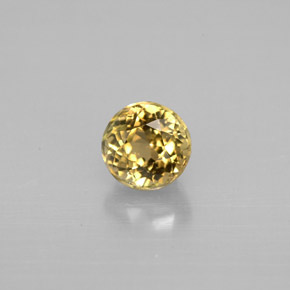 Turmalina amarelo natural 0,90ct, corte redondo, VVS