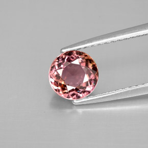 Turmalina rosa natural 1,06ct, corte redondo, VVS