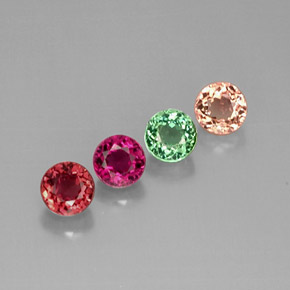Pedras preciosas de turmalina multicolorido natural de  ct, corte redondo, VVS
