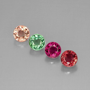 Pedras preciosas de turmalina multicolorido natural de  ct, corte redondo, VVS