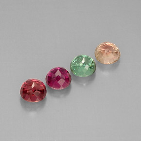 Pedras preciosas de turmalina multicolorido natural de  ct, corte redondo, VVS