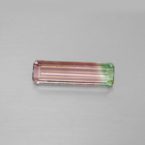 Turmalina multicolorido natural 1,68ct, corte esmeralda, VVS-VS