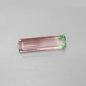 Turmalina multicolorido natural 1,68ct, corte esmeralda, VVS-VS
