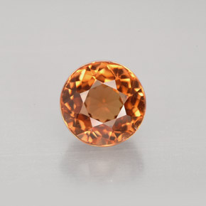Turmalina laranja natural 1,74ct, corte redondo, VVS-VS