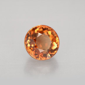 Turmalina laranja natural 1,74ct, corte redondo, VVS-VS