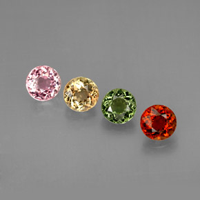 Pedras preciosas de turmalina multicolorido natural de  ct, corte redondo, VVS-VS