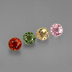 Pedras preciosas de turmalina multicolorido natural de  ct, corte redondo, VVS-VS