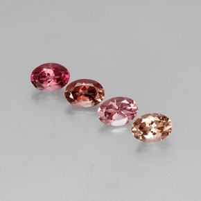 Pedras preciosas de turmalina multicolorido natural de  ct, corte oval, VVS-VS
