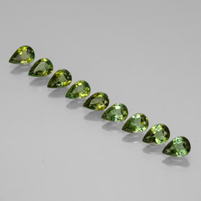 Pedras preciosas de turmalina verde natural de  ct, formato de pêra, VVS-VS