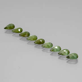 Pedras preciosas de turmalina verde natural de  ct, formato de pêra, VVS-VS