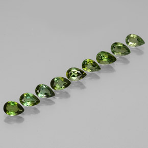 Pedras preciosas de turmalina verde natural de 3,52 ct, formato de pêra, VVS-VS