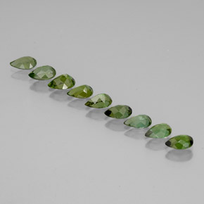 Pedras preciosas de turmalina verde natural de 3,52 ct, formato de pêra, VVS-VS