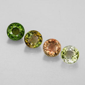 Pedras preciosas de turmalina multicolorido natural de  ct, corte redondo, VVS-VS