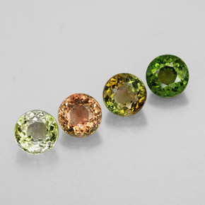 Pedras preciosas de turmalina multicolorido natural de  ct, corte redondo, VVS-VS
