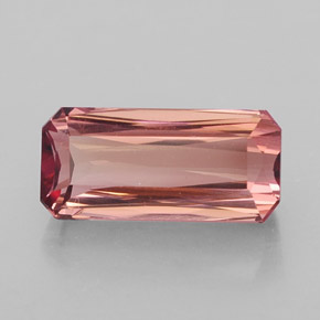 Turmalina rosa natural 3,29ct, corte esmeralda, IF