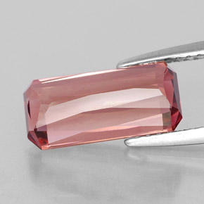 Turmalina rosa natural 3,29ct, corte esmeralda, IF